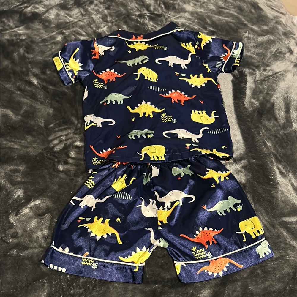 Dinosaur Print Kids Pajama Set - Navy5/6 size - Picture 2 of 2